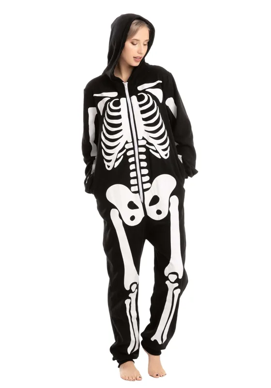 Hooded Adult Skeleton Onesie