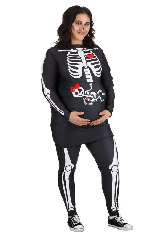 Plus Size Women's Maternity Skeleton Costume
